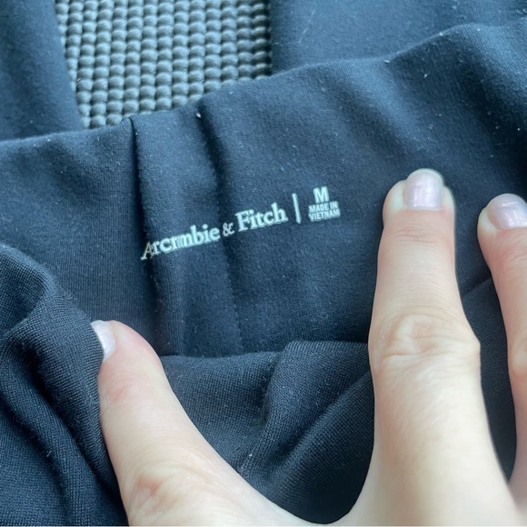 Abercrombie & Fitch Ponte Front Split Hem Flare Pants in Black - Picture 4 of 7